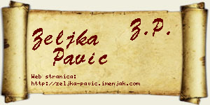 Željka Pavić vizit kartica